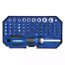 مجموعه 63 عددی پیچ گوشتی و بیت و بکس درایو 1/4 اینچ ویوارکس مدل VR6365